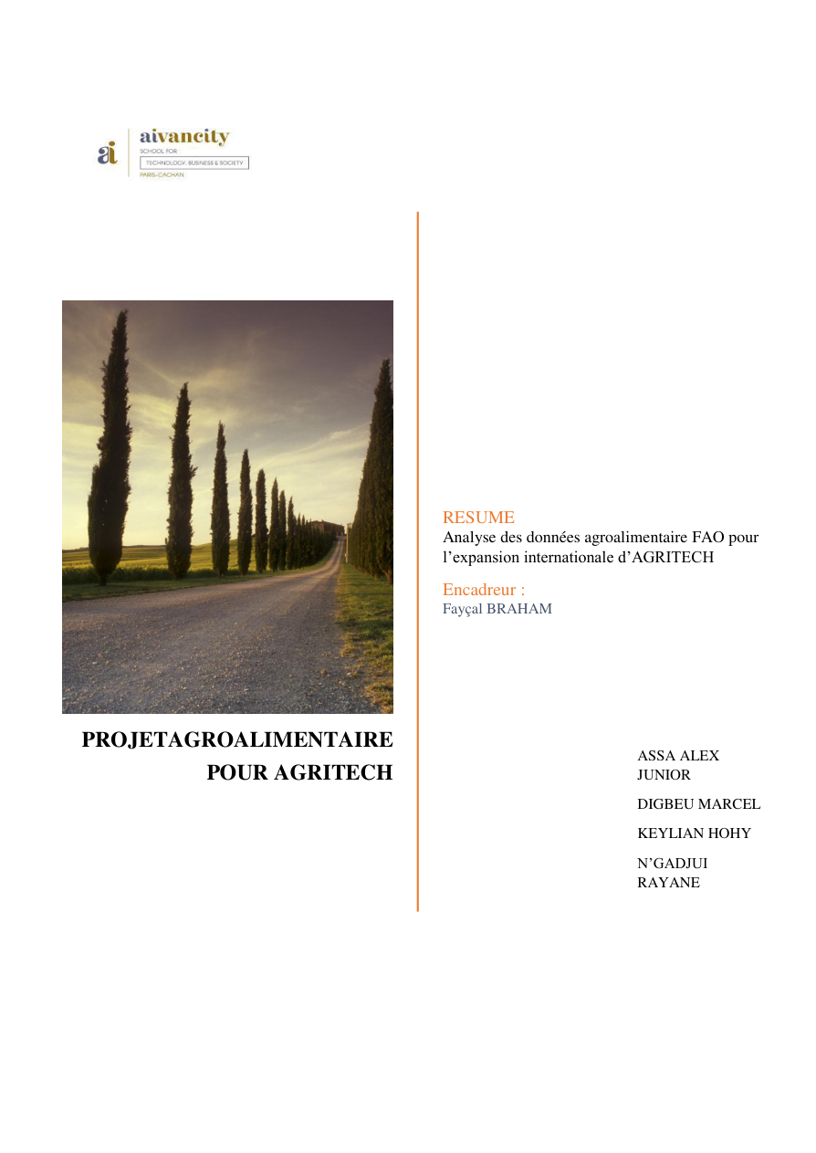 Couverture du rapport AGRITECH